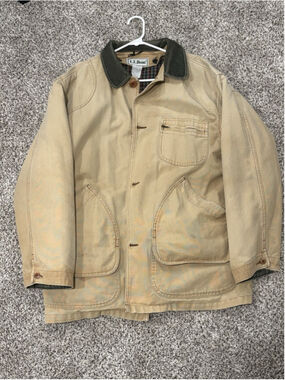 Vintage L.L.Bean Jacket Mens XL Corduroy Collar Lined Chore Barn Canvas USA